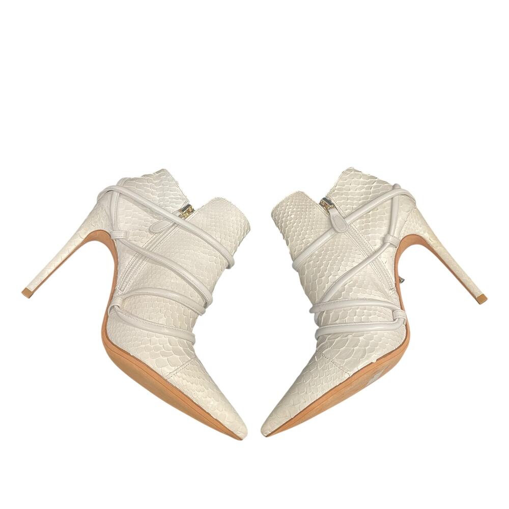 Alexandre Birman White Python Strappy Heeled Evel… - image 7